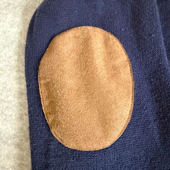 Hope & Henry Navy Horse Graphic Sweater Kids L Elbow Patch Organic Sustainable - Picture 4 of 10